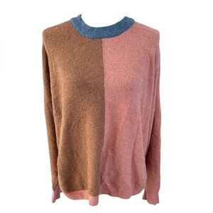 Madewell Colorblock Sweater in Orange and Brown